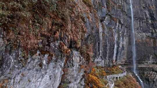 高清实拍眉山洪雅瓦屋山森林瀑布视频素材模板下载