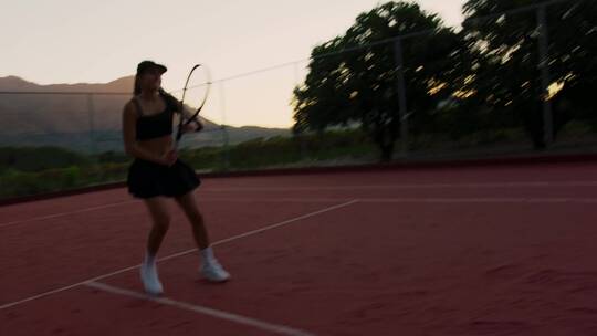 女孩打网球