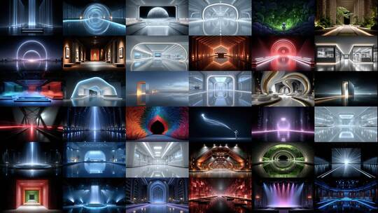 奇幻光影空间视觉漫游(前149S为快速预览)高清在线视频素材下载