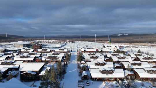 内蒙古敖鲁古雅鄂温克族乡雪景