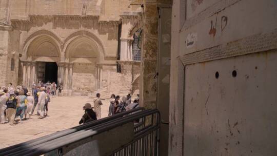 耶路撒冷朝圣的游客视频素材模板下载