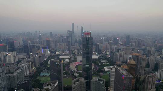 2022广州天河中信广场珠江新城中轴线视频素材模板下载