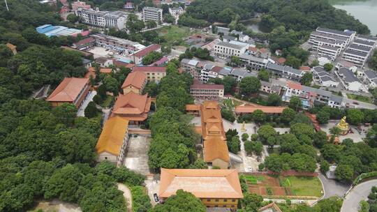 湖南岳阳圣安古寺4A景区航拍