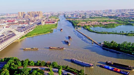 苏州京杭大运河宝带桥视频素材模板下载