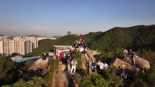 香港宝马山傍晚航拍