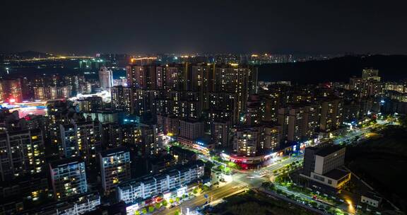 大湾区珠海金湾红旗镇夜景航拍延时