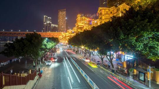 重庆洪崖洞夜景延时