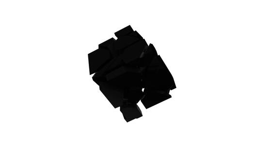 黑色石头合体成方块的动画