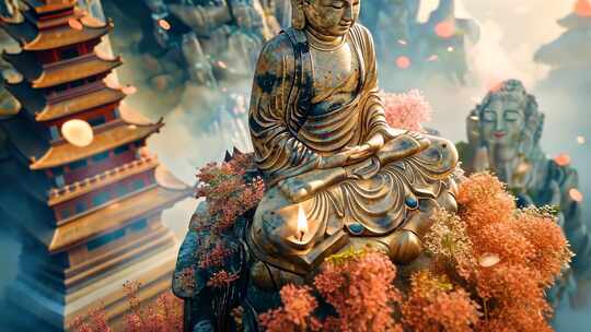 禅意古风 佛像菩萨经书 大气磅礴佛境文化