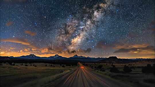 大气星空星轨极光延时ai素材原创
