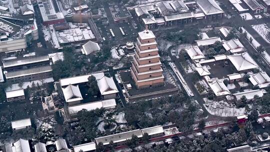 西安大雁塔雪景