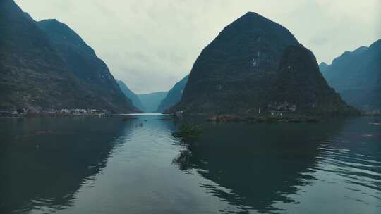 广西河池东兰红水河第一湾景区航拍