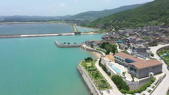 航拍福建平潭岛海岸线