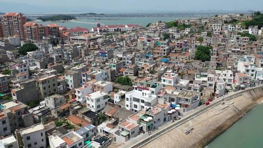 航拍漳州市东山岛南门湾海边城市小镇风景视频素材模板下载