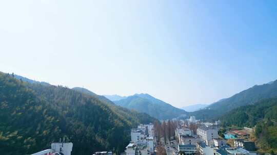 安徽省黄山风景区汤口镇大山风景视频素材航