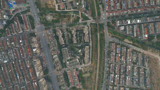 航拍俯看：卫星视角 城市居民小区