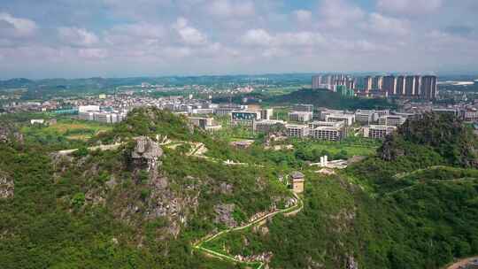 广西桂林城市及自然风光航拍视频