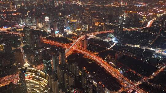 上海夜景航拍空镜