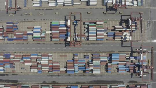 货运港口码头航拍原始素材视频素材模板下载