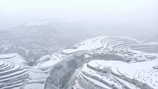 航拍黄土高原雪山航拍