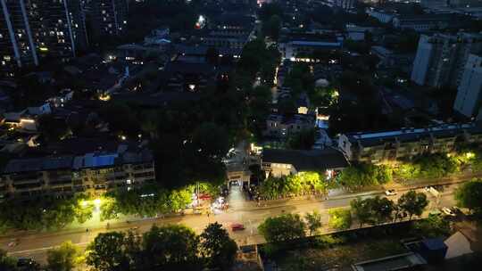 景德镇陶溪川文创街区夜景航拍陶溪川夜晚