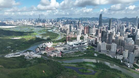 深圳河 水系 香港 交界处 水塘 红树林 湿地