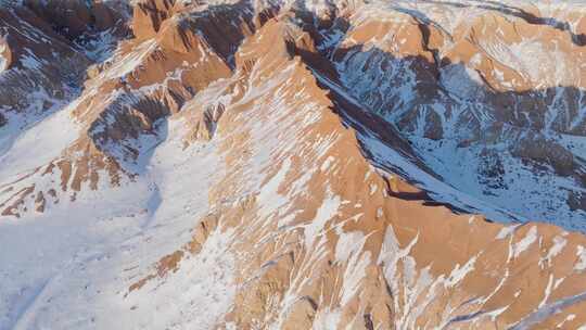 航拍乌兰察布大红山地质公园 沙漠戈壁