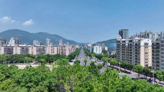 福州长乐区航拍吴航路建筑风光城市住宅小区