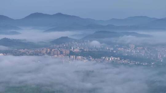 茶园清晨平流雾航拍