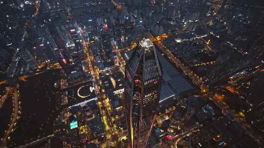 粤港澳大湾区城市繁华夜景深圳CBD城市核心