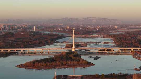 石家庄地标 复兴大街 滹沱河 湿地