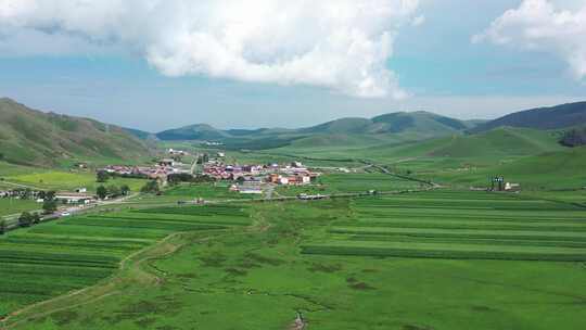 【航拍】坝上草原森林风光空镜 绿水青山