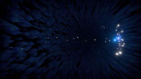 3D动画中闪闪发光的星星的宇宙隧道