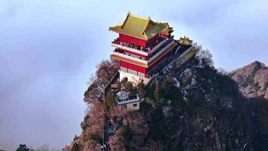 西安南五台景区冬雪雪景