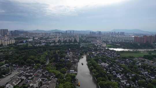 江苏苏州姑苏寒山寺航拍