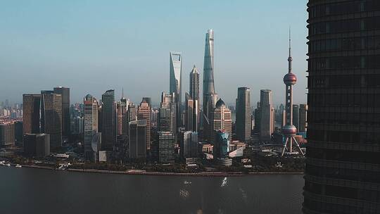 上海黄浦江两岸城市建筑风光航拍