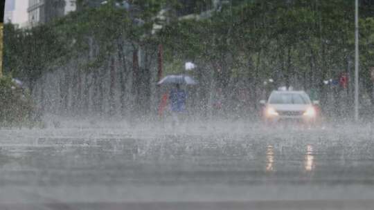 雨中城市视频素材模板下载