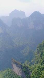 航拍陡峭悬崖高山峡谷风光