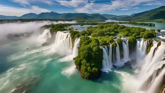 壮丽瀑布自然风光全景