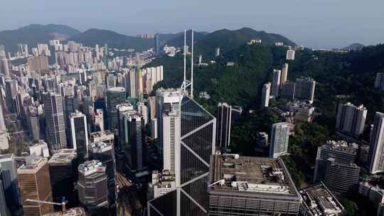 香港港岛高楼大厦航拍中银大厦