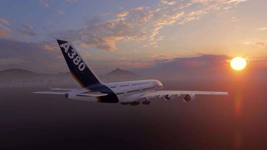 大型飞机A380视频素材模板下载