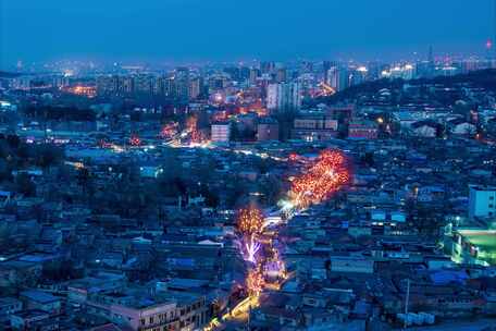 北京石景山模式口驼铃古道日转夜