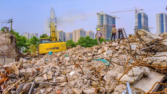 浙江义乌城市拆迁工地延时