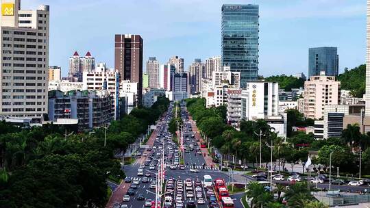 珠海城市下班高峰期马路
