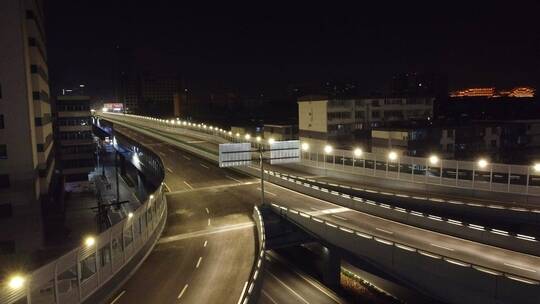 河南 洛阳 立交桥 亮化 无人机视频素材模板下载