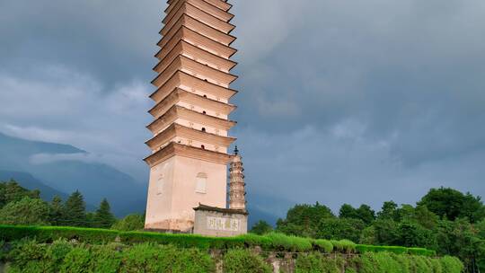 4K航拍云南大理崇圣寺三塔视频素材模板下载