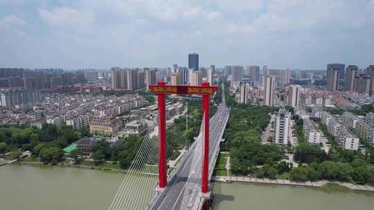 江苏宿迁城市风光京杭大运河桥梁交通城市