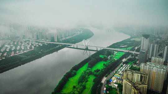 辽宁沈阳浑河平流雾延时风光