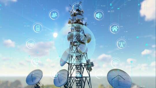 5G通信基站信号塔数据信息发射