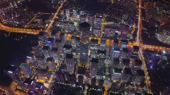 4k航拍山东济南汉峪金谷夜景